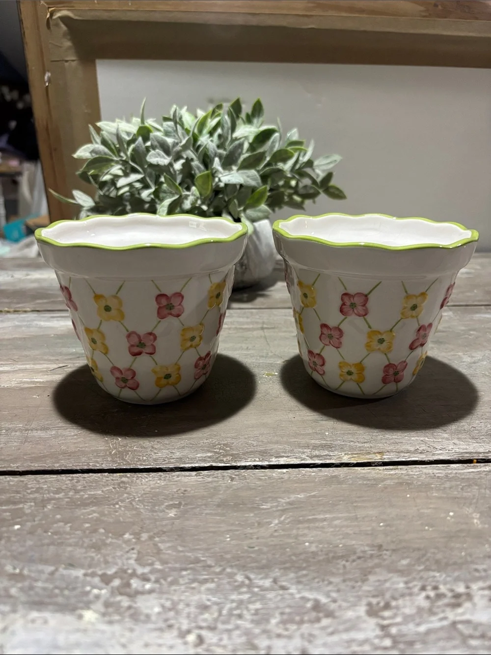 Longaberger Dogwood Cup planter set